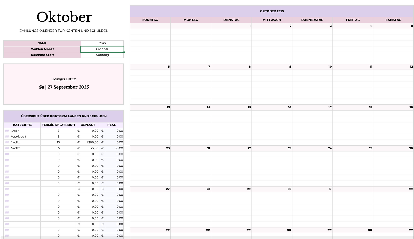 Familienbudget für Paare und Familien – Excel-Vorlage
